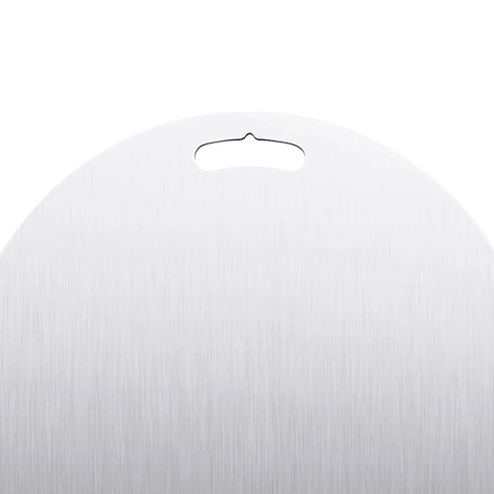 

Stainless Steel Cutting Board Round Brushed Texture Household Chopping Block For Home Kitchen Meat Vegetable Cheese Prep