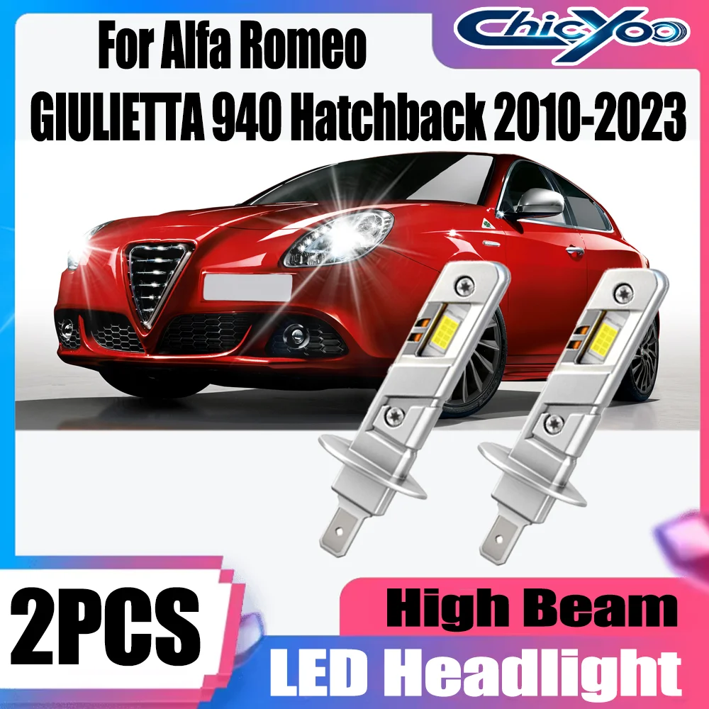 2PCS 3570 CSP Chips 25000LM 130W H1 High Beam LED Headlight 6000K White Canbus For Alfa Romeo GIULIETTA 940 Hatchback 2010-2023