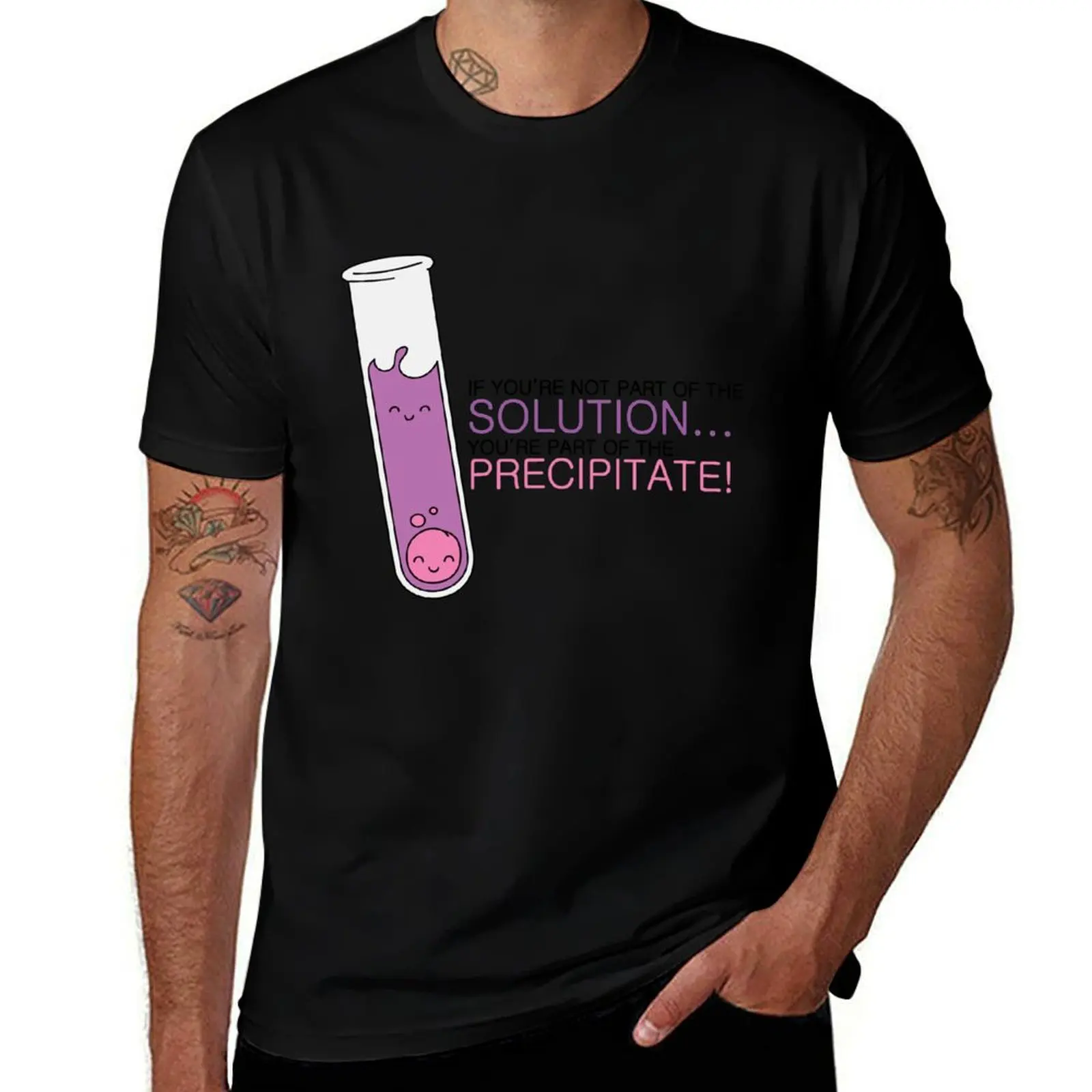 Si vous n'êtes pas partie intégrée à la solution, vous êtes partie intégrée à la précipitation! T-shirt de couleur alternative avec imprimé abstrait