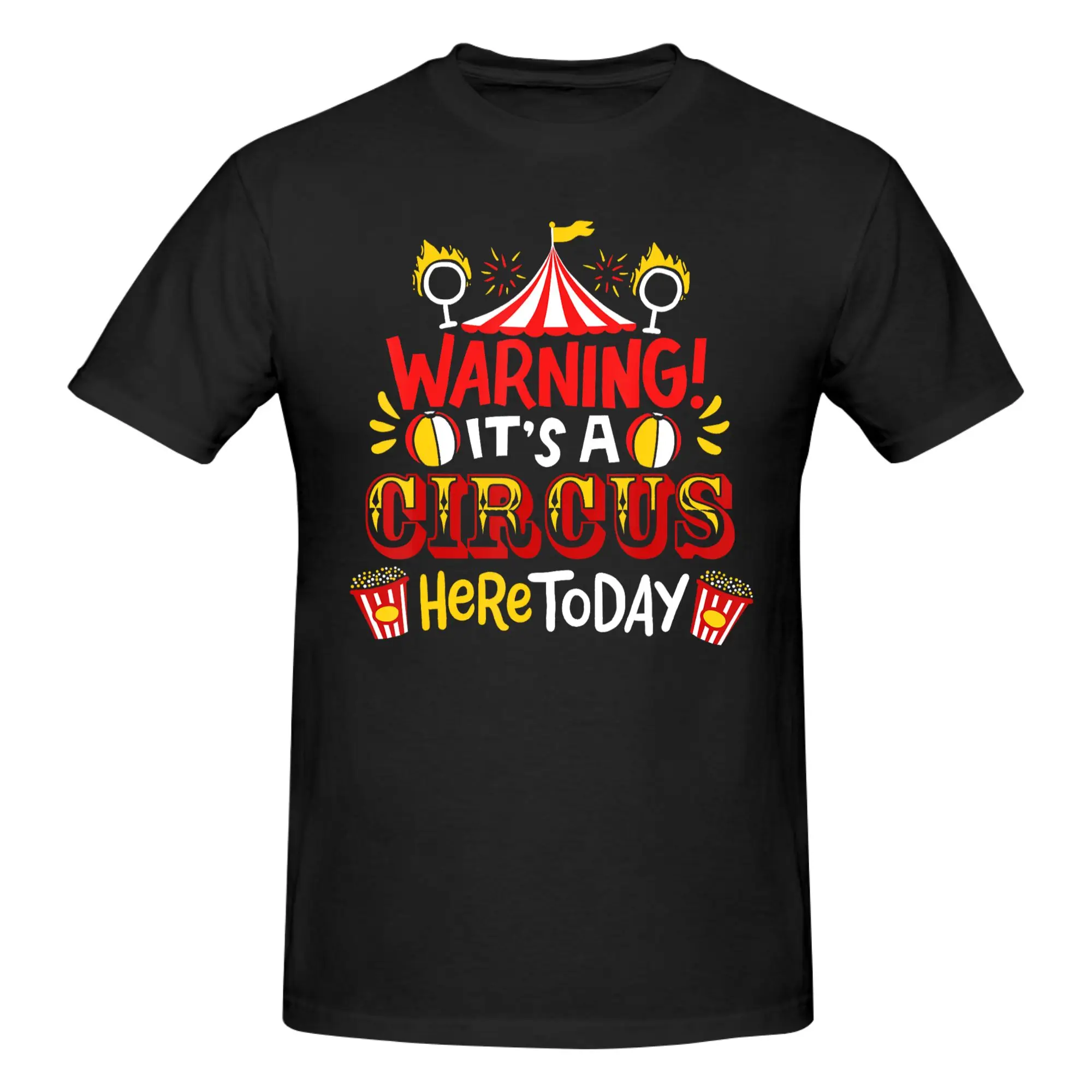 1 Piece Circus Graphic 100% Cotton T-Shirt Carnival Crew Tees Tops For Men