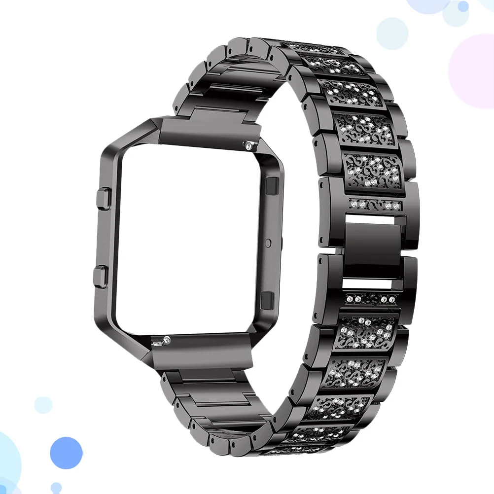 

Watch Band Black Skin-Friendly Durable Perfect Fit Stylish Simple Wristbands Watchband with Watch Frame