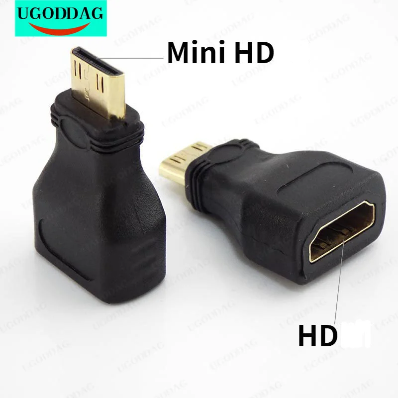 1/2PCS Mini HDMI-compatible  Converter Male To Standard Extension Cable Adapter Female to Male Convertor Gold-Plated 1080P