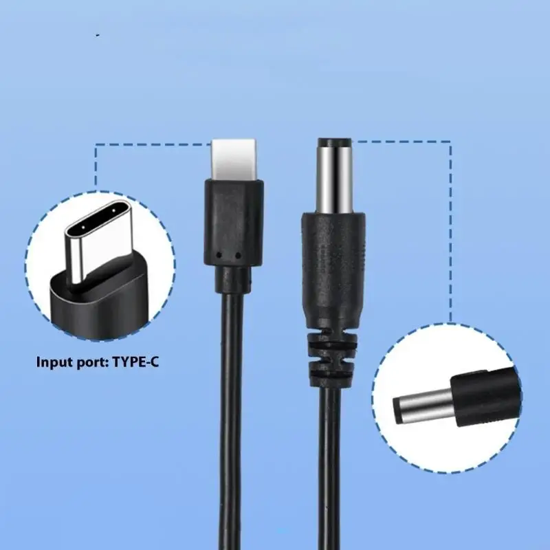 Adjustable 5V 20V PD65W Charging Cable USB Type C To 5525 With 4.0x1.7mm Tips 