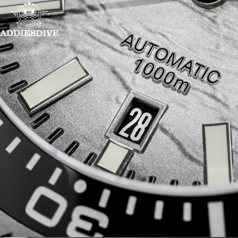 ADDIESDIVE Automatic Watch Men NH35 Stainless Steel Waterproof 1000m Diving Watch Sapphire BGW9 Luminous Wristwatch New AD2069