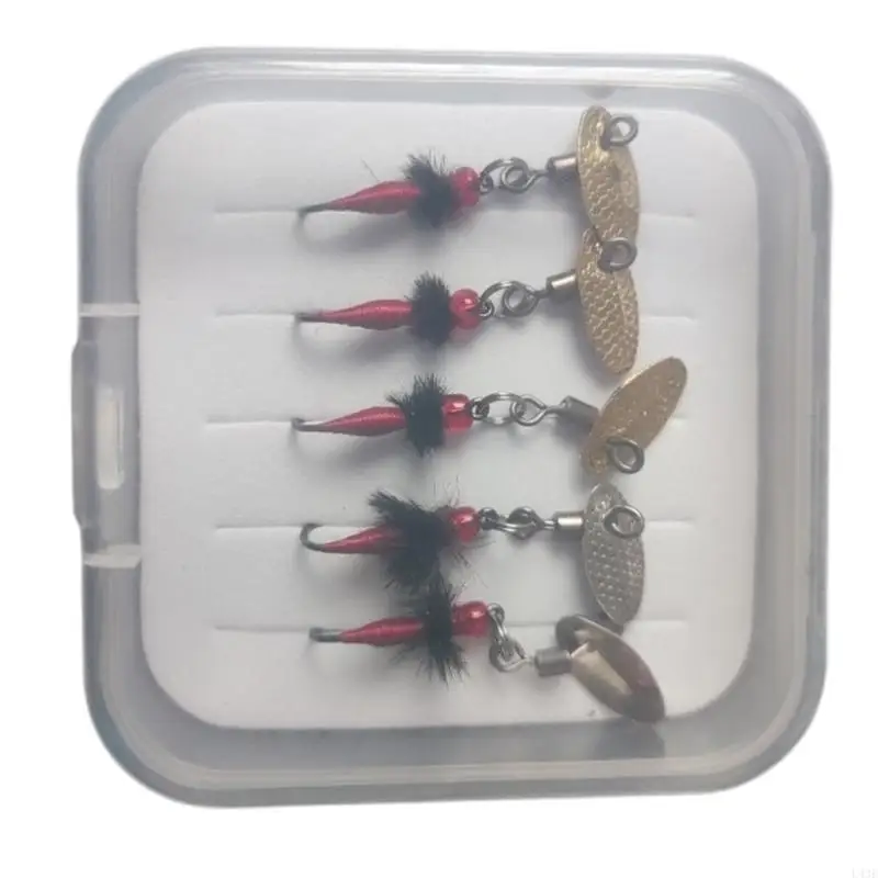 5Pcs Swimbait Rotating Sequins Lures Insect Flies Fly Fishing Lures Baits Fishing Tackle Insect Flies Fly Fishing Lures 