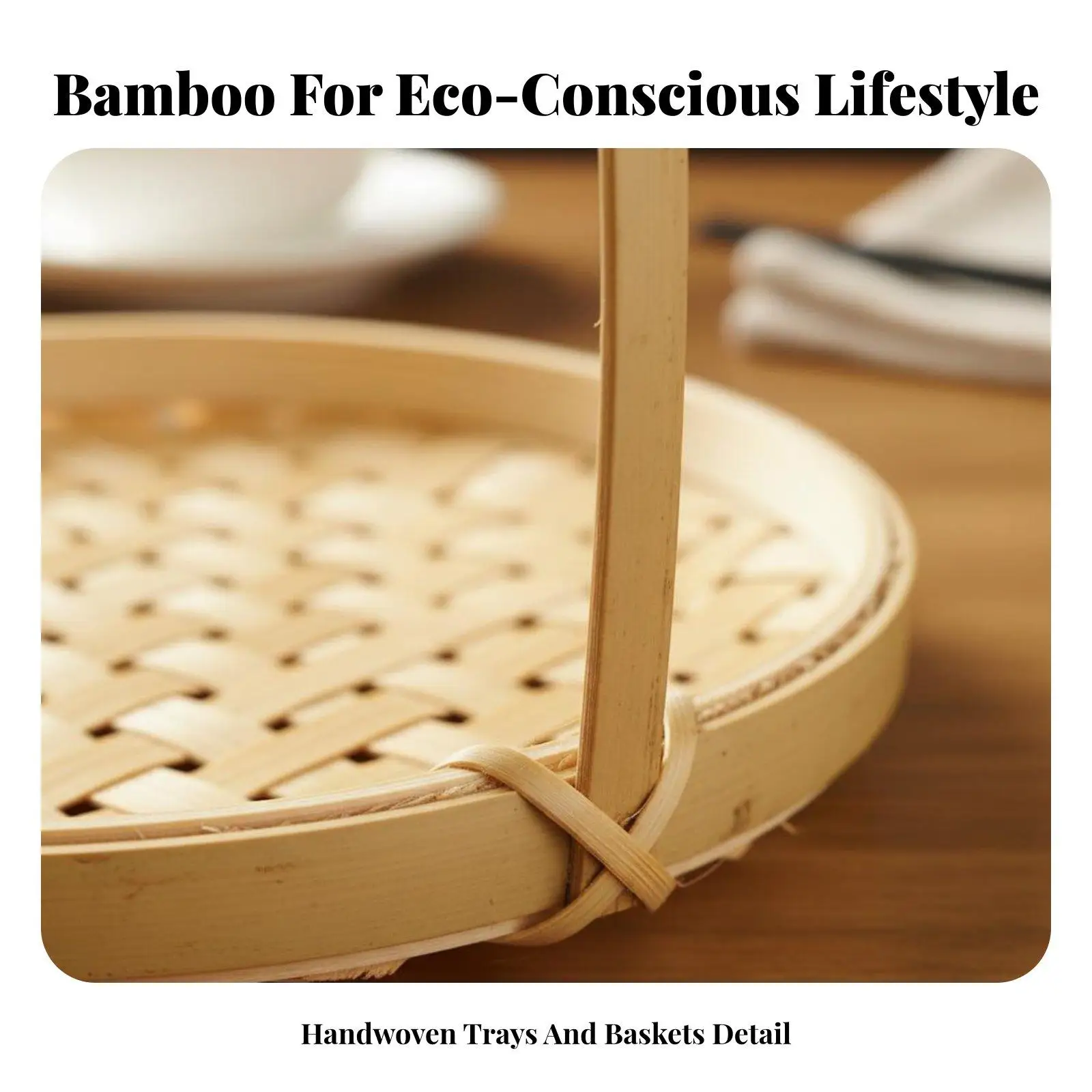Panier à nourriture en bambou tissé à la main, idéal pour les collations, les pâtisseries, les fruits, les fêtes, le service, et la décoration élégante d'une maison de thé