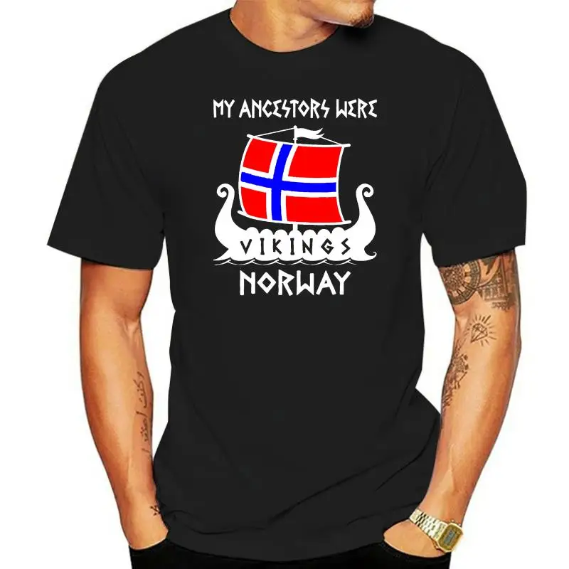 My Ancestors Were Vikings Norway Heritage T-shirt Drakkar Vikings Tee Shirt  Short Sleeve Discount 100 % Cotton T Shirts