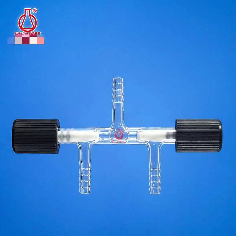 High vacuum three-way valve, door glass, PTFE three-way exhaust joint, gas valve LH-286-S, high vacuum