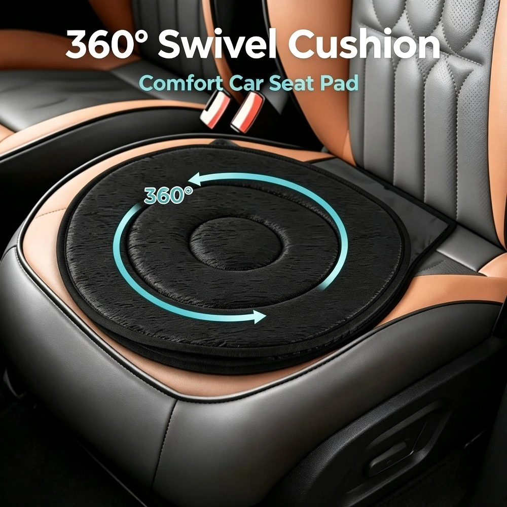 360 Rotating Car Seat Cushion Universal Swivel Seat Pad Elderly Pregnant Women Vehicle Turning Support Comfort Accessories