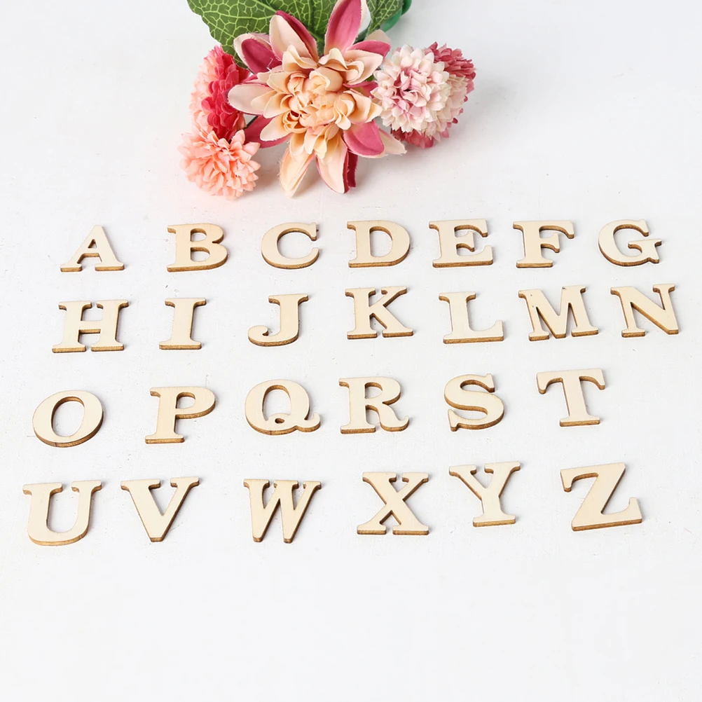 

1 set Self-Adhesive Wooden Alphabet Letters Numbers Diy Craft Home Wall Decor Kids Family Wood Number A-Z Uppercase Lowercase