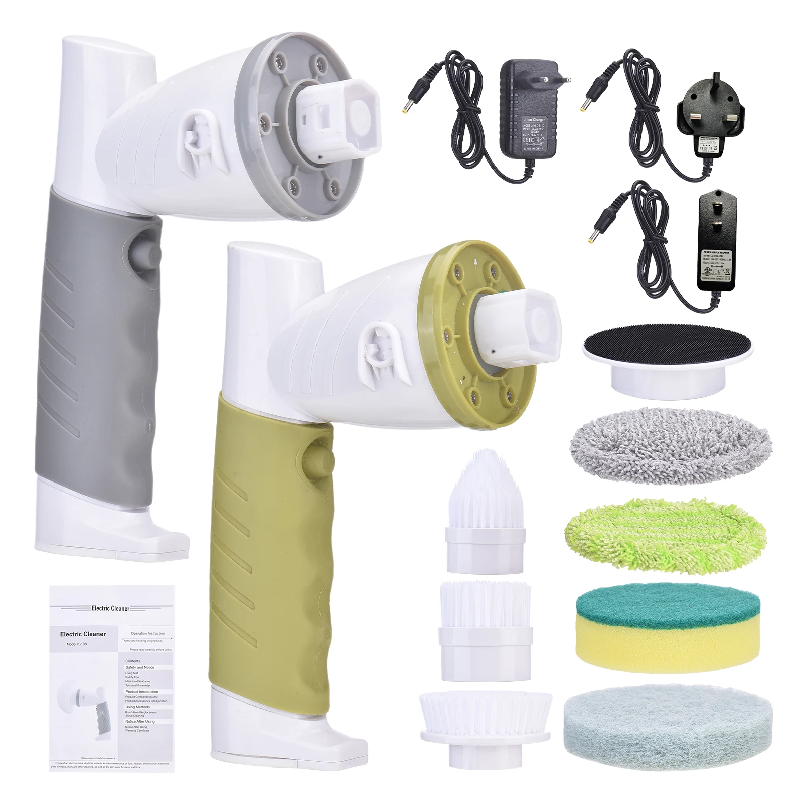 

Electric Scrubber Cordless Handheld Cleaning Brush with 6 Attachments for Kitchen Bathroom Power Scrub Brush for Bathtub