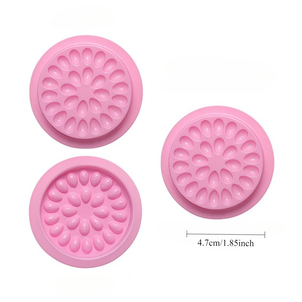50 Stück Wimpernkleberhalter, falsche Tabletts, Wimpernverlängerung, Kleberpalette, Wimpernpalette, Pfropfpads, Kunststoff, rosa Tablett für Frauen und Mädchen