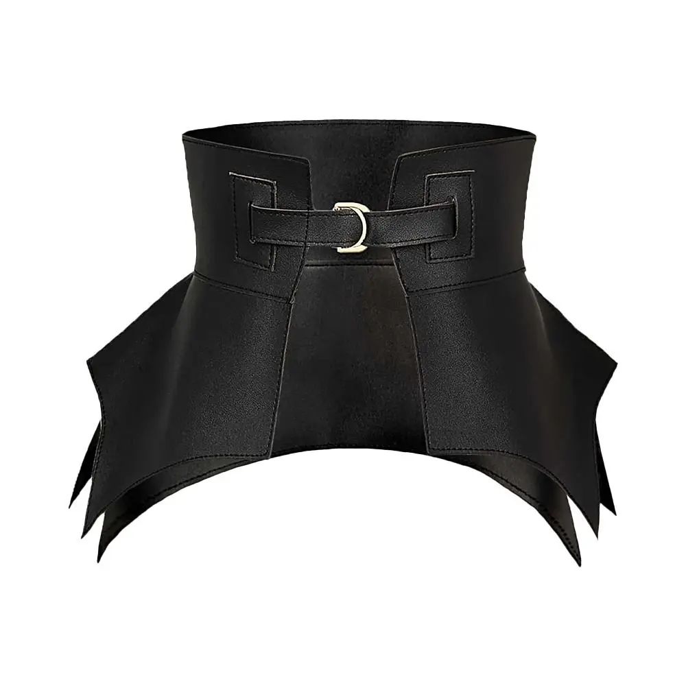 cinto-largo-de-couro-elastico-preto-marrom-vintage-classico-estilo-punk-para-saia-vestido-e-casaco