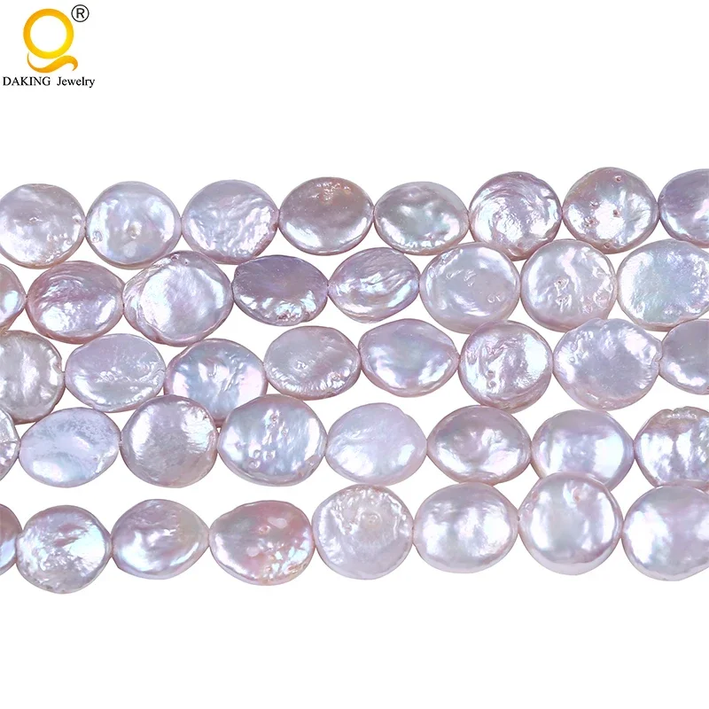 

10-11mm Coin Pearl Cultured Freshwater Pearl Beads, Hole: Approx 0.8mm, Sold Per 16 Inch Strand