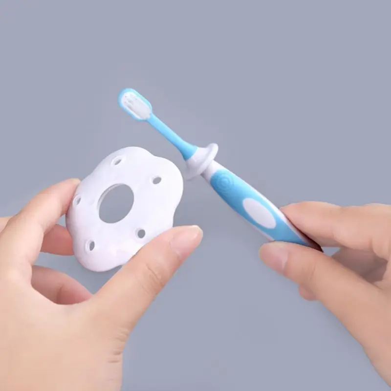 Baby Toothbrush Set Infant Brushing Teeth Tongue Training Safety Cover Design Soft Healthy Teether Toddler Care A2UB