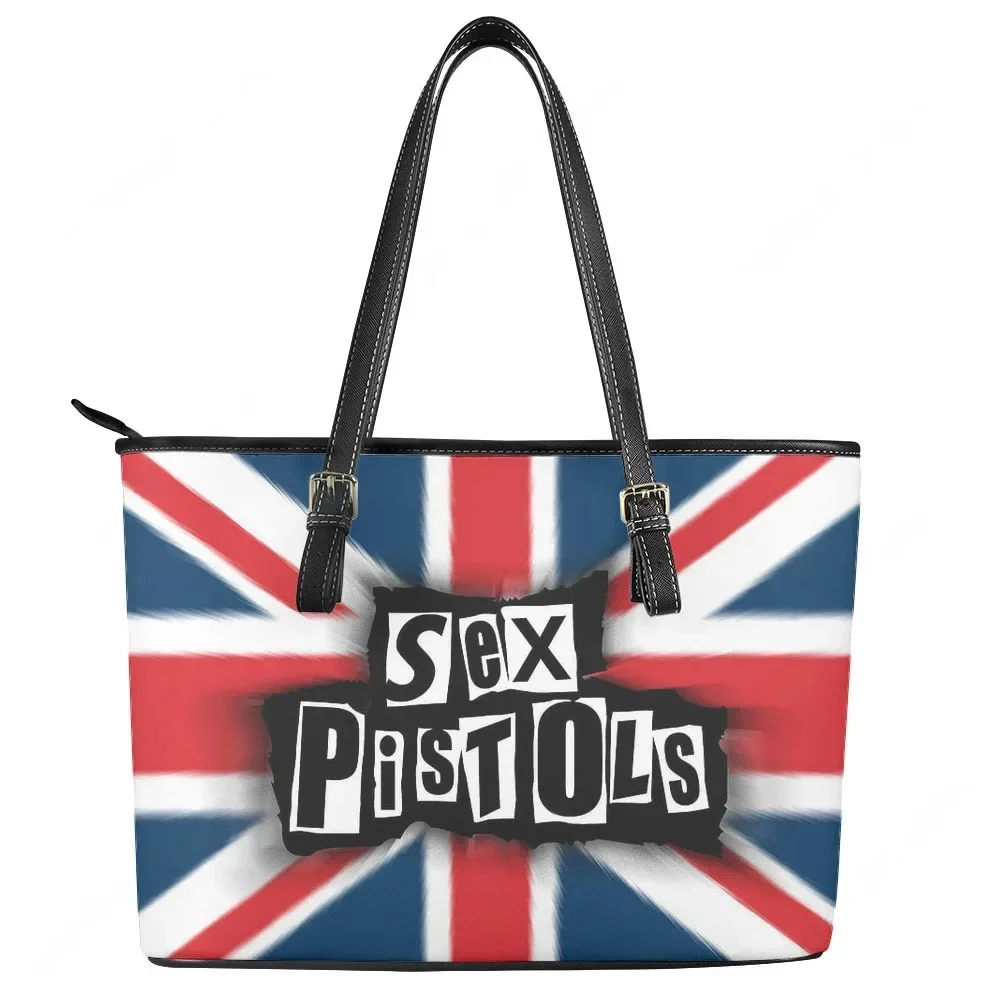 Sex Pistols Punk Rock Band Custom Handbag Womens Mens Personalized Tote Bag Shoulder Bag Business Leather Purse Travel Bag Gift