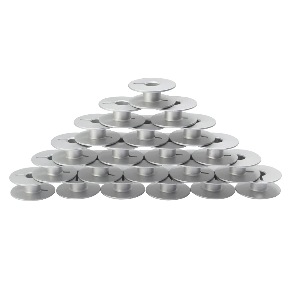 10-100PCS Aluminum Bobbins #55623A Slotted Grooved Spools for JUKI Brother Juki Singer Industrial Sewing Accessories Spare Parts