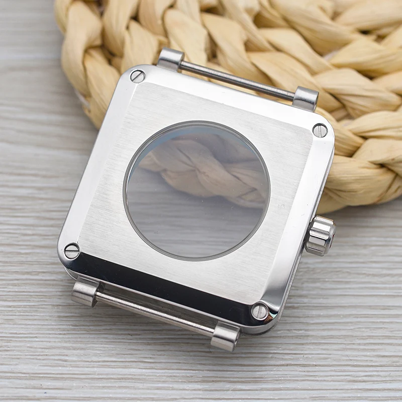 42มม.ใหม่นาฬิกาหน้าปัดทรงสี่เหลี่ยมกรณีสแตนเลสนาฬิกาผู้ชายเหมาะกับ Seiko NH35 NH36การเคลื่อนไหว20ATM กันน้ำนาฬิกาอะไหล่