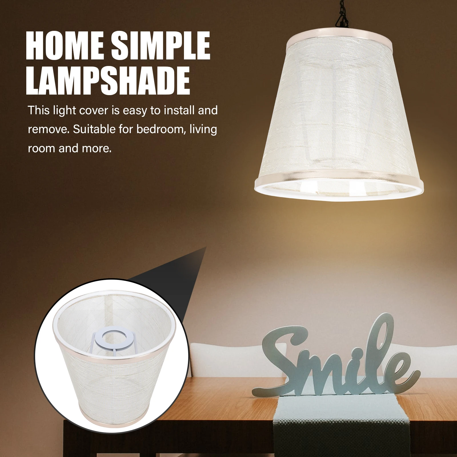 

Creative Cloth Lampshade Decor Accessory Wall Light Cover Replacement Home Bedroom Living Room Rounded Cloth Lampshade Durable