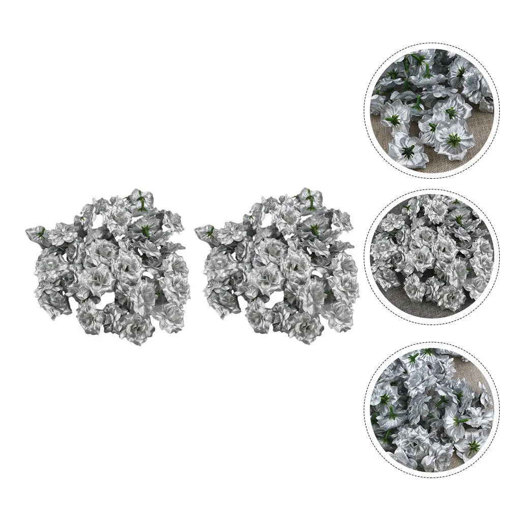 

100pcs Simulation Rose Heads Diy Fake Flower Decor For Wedding Valentine Home Scene Layout Silk Garland Making Craft