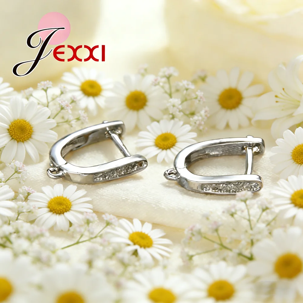 High Quality U Shape Earring Findings Micro Inlay 925 Sterling Silver Handmake DIY Jewelry Accessory