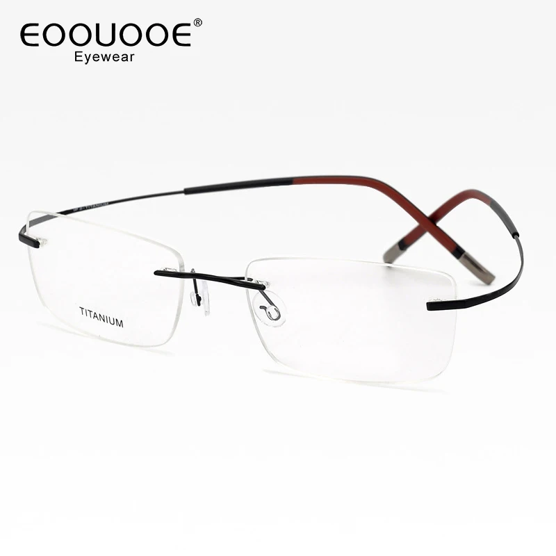 

4g LIGHTWEIGHT Glasses Frame Pure Titanium Eyeglasse Without Hinge Design Myopia Hyperopia Eyewear Prescription Men's Optics