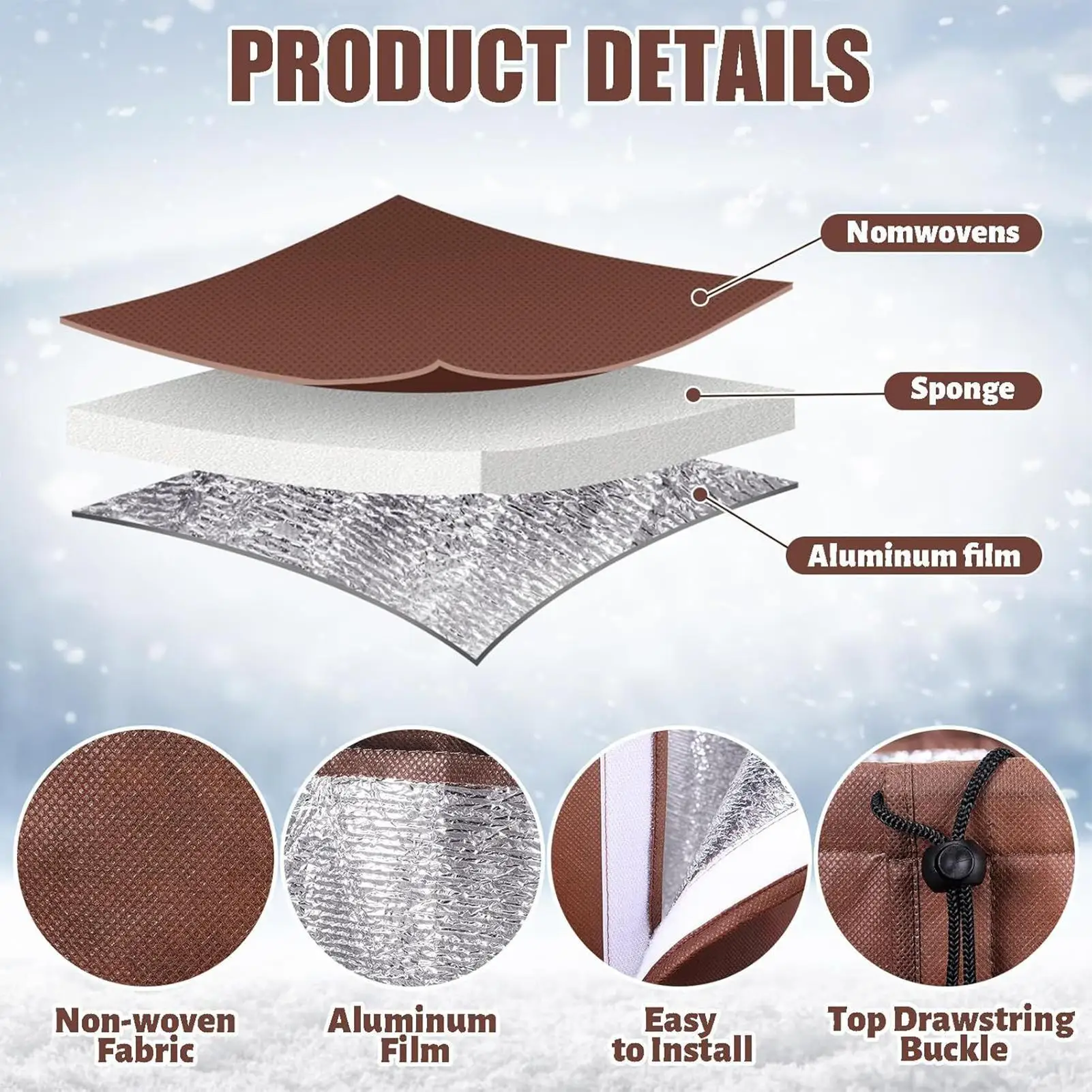 

Palm Tree Root Protectors Thermal Reusable Frost Blankets With Ground Nails Winter Protection For Palm Trees Root For Shrubs