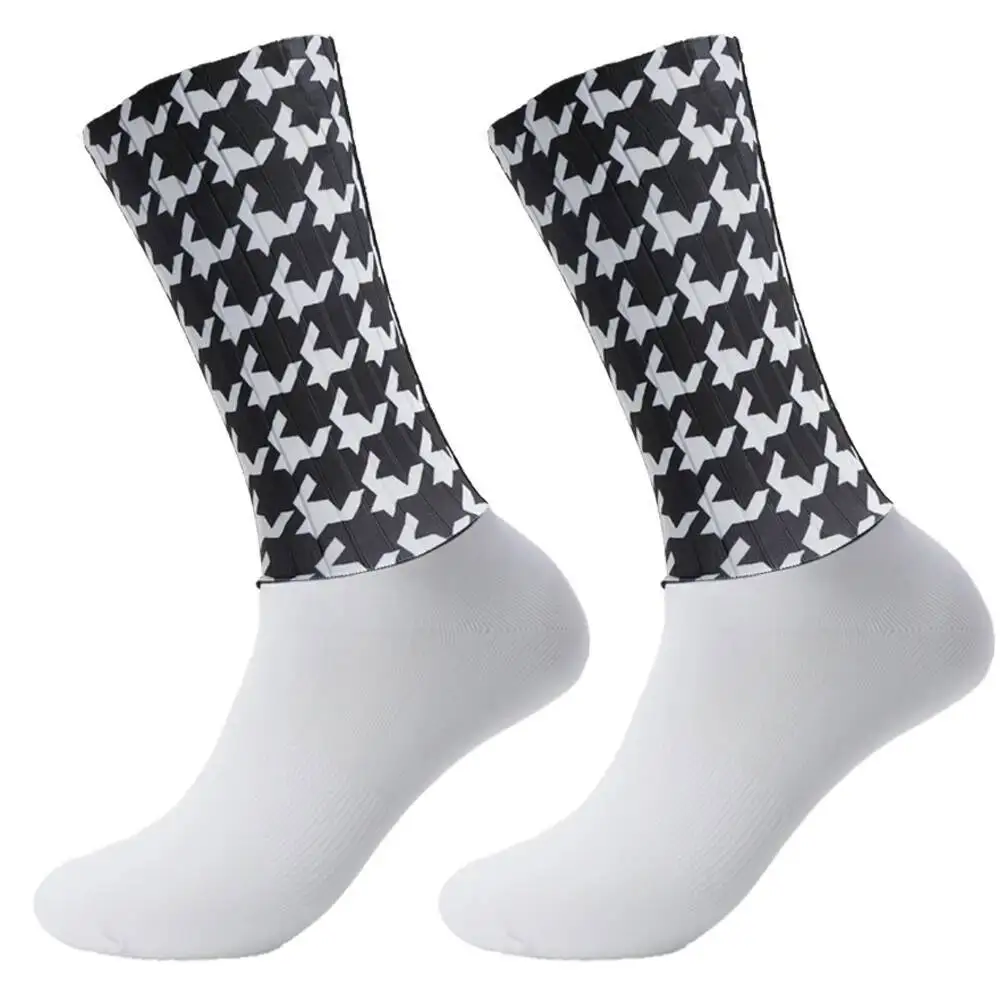 Calcetines antideslizantes sin costuras para ciclismo, calcetín de compresión de alta tecnología, moldeado Integral, para correr al aire libre,