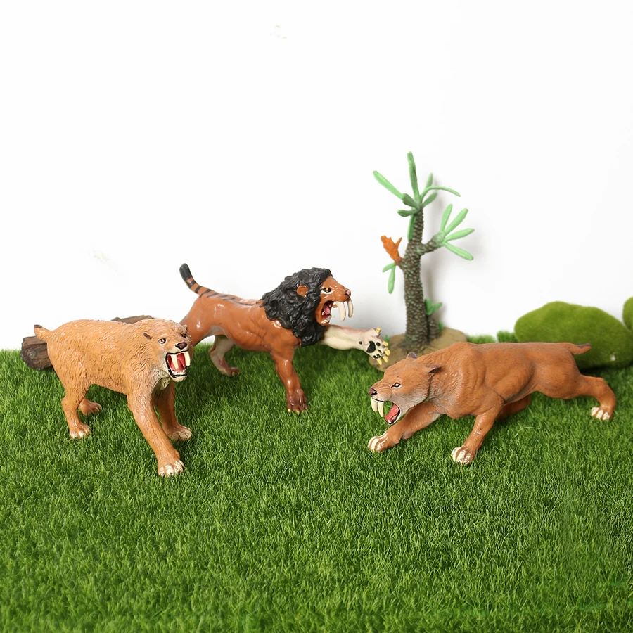Realistisches prähistorisches Tier Smilodon Mammuthus Lisowicia Wolliges Nashorn Mammut Figur Savage Modell Figur Lernspielzeug
