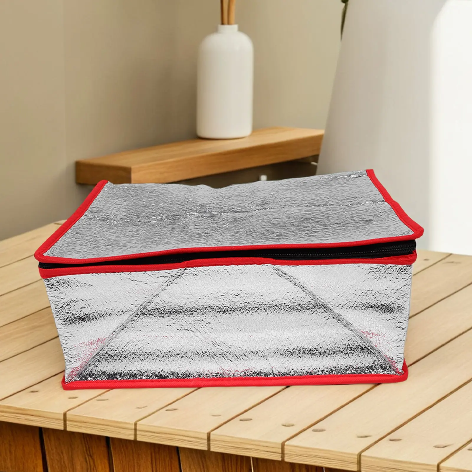 Thermal Insulated Delivery Bag 36x26x15cm Reusable Waterproof Aluminum Foil Cooler Bag for Seafood