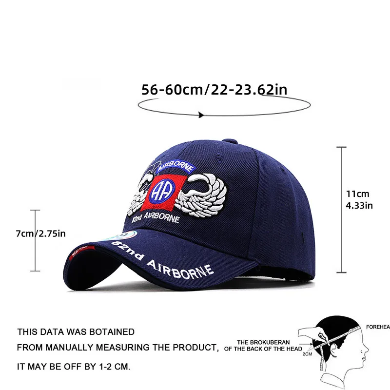 بسيطة القطن الرجال قبعة بيسبول النساء Snapback قبعة الجناح التطريز العظام قبعات Gorras عادية Casquette قبعات الصيد 82nd المحمولة جوا