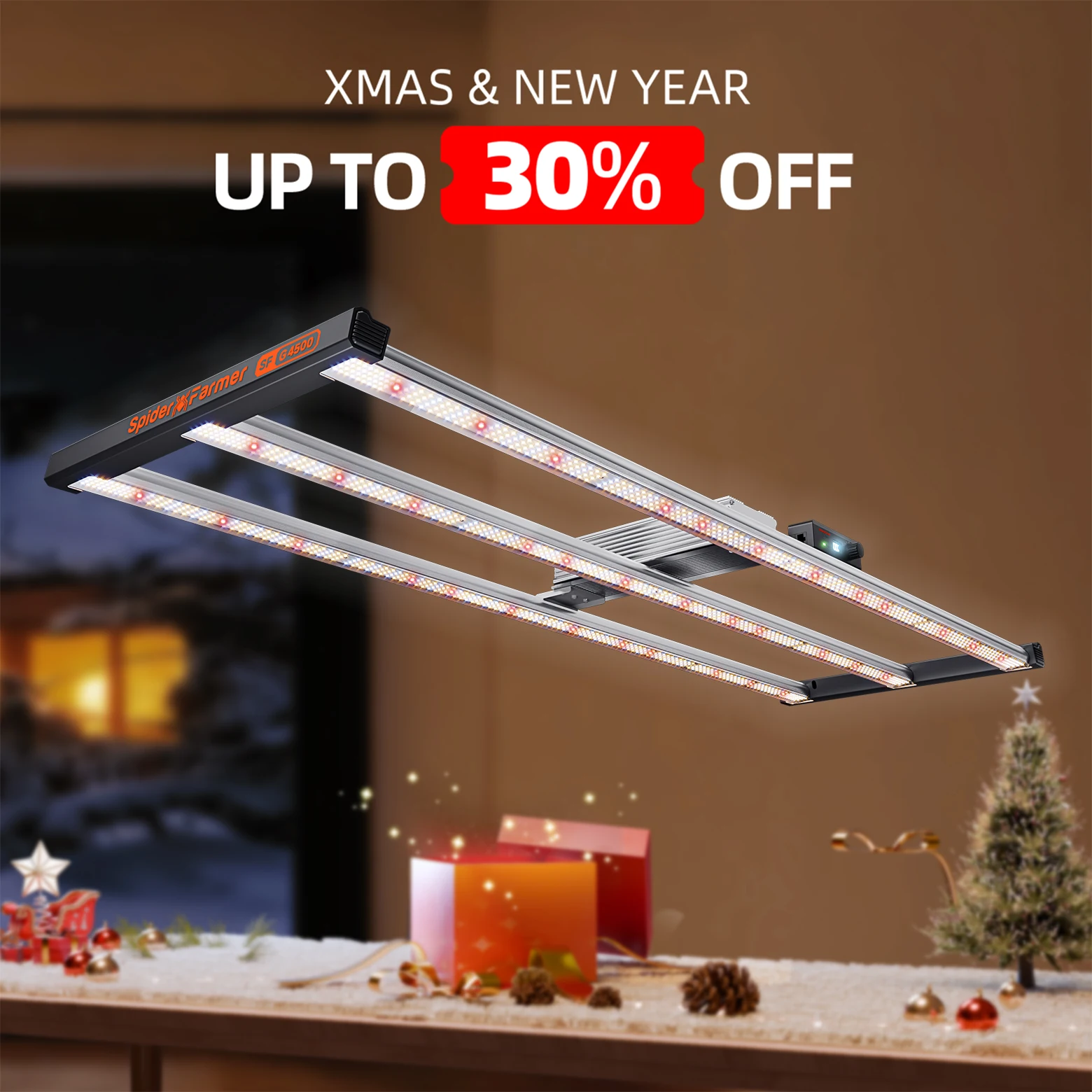 

Spider Farmer G4500 320W Full Spectrum LED Grow Light Commercial CO2 Indoor Hydroponics for Seedling Vegetation Flowering Plants