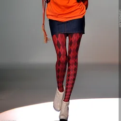 Fashion Personality Printing Women Pantyhose Geometric Diamond British Style Hottie Sexy Standard Thickness Tights