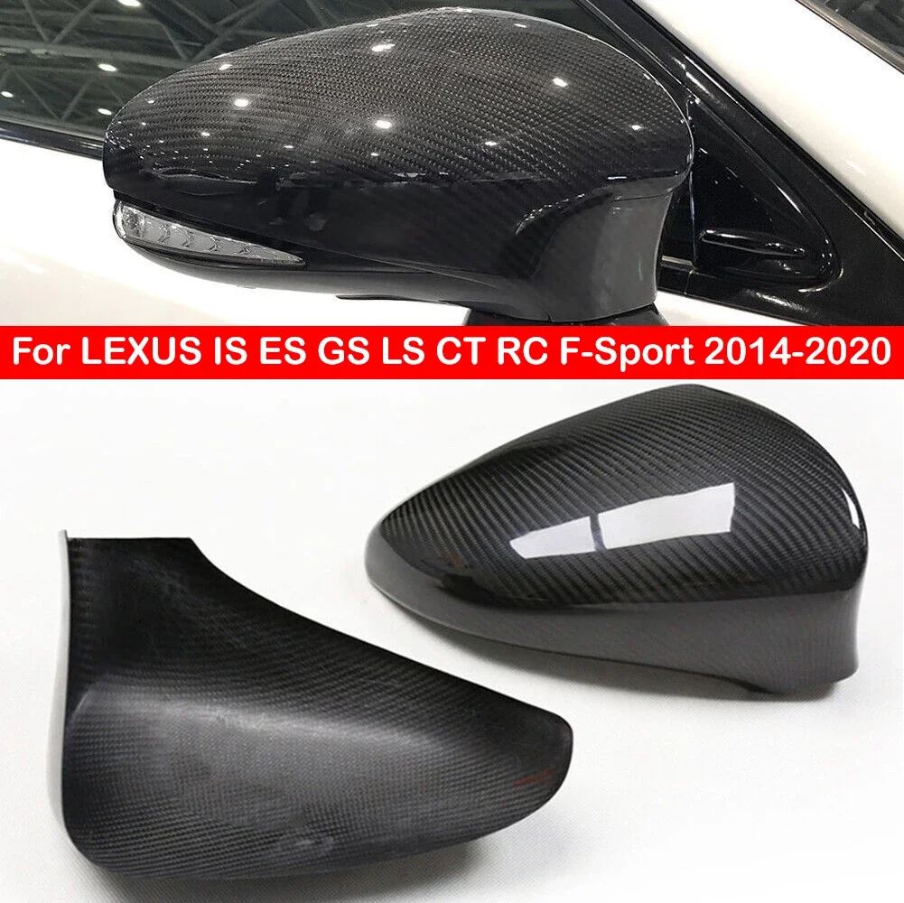 

For LEXUS IS ES GS LS CT RC F-Sport 2014-2020 Real Carbon Fiber Car Rearview Side Mirror Cover Wing Cap Sticker Case Trim Shell