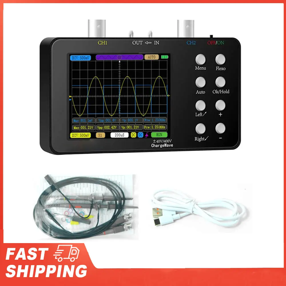 Digital Oscilloscope Dual-channel 50M Sampling Rate 10M Analogue Bandwidth 6A Current Waveform Measurement 20KB Memory Depth