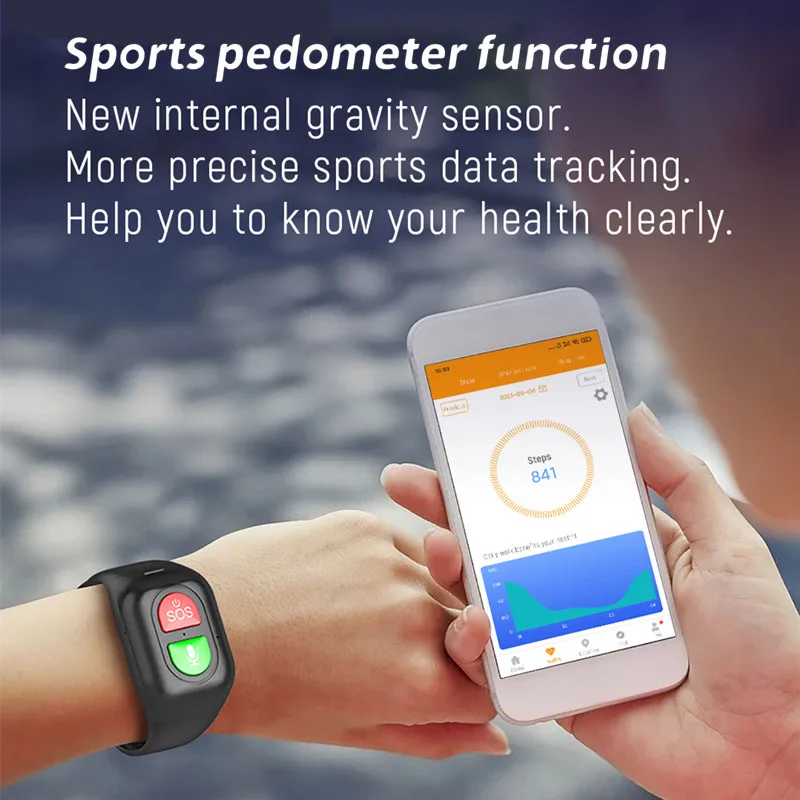 Elderly GPS Tracker 4g Phone Watch SOS One Key Call Anti-wandering Tracker Sports Pedometer Bracelet Heart Rate Blood Monitoring