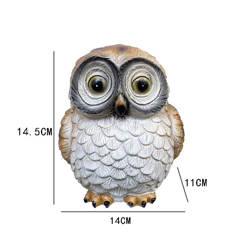 LED Solar Lamp for Garden Decoration, Cute Owl Animal, Powered Outdoor Statues, Waterproof