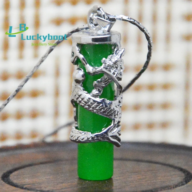 

Natural 925 Silver Inlay Malay Jade Pendant Natural Emerald Green Pendant Necklace Send Chain