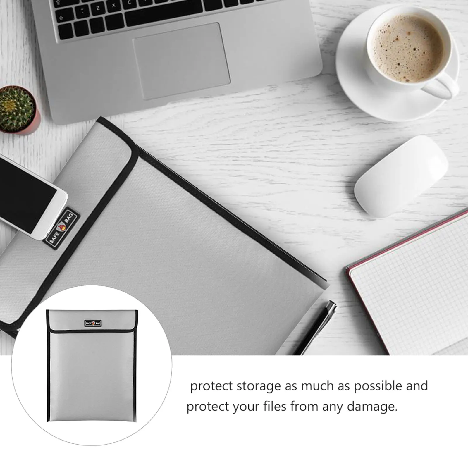 

1Pcs Fireproof File Bag Waterproof Fire Resistant Explosion Proof Document Pouch Security Bag for Files Passports Legal Papers