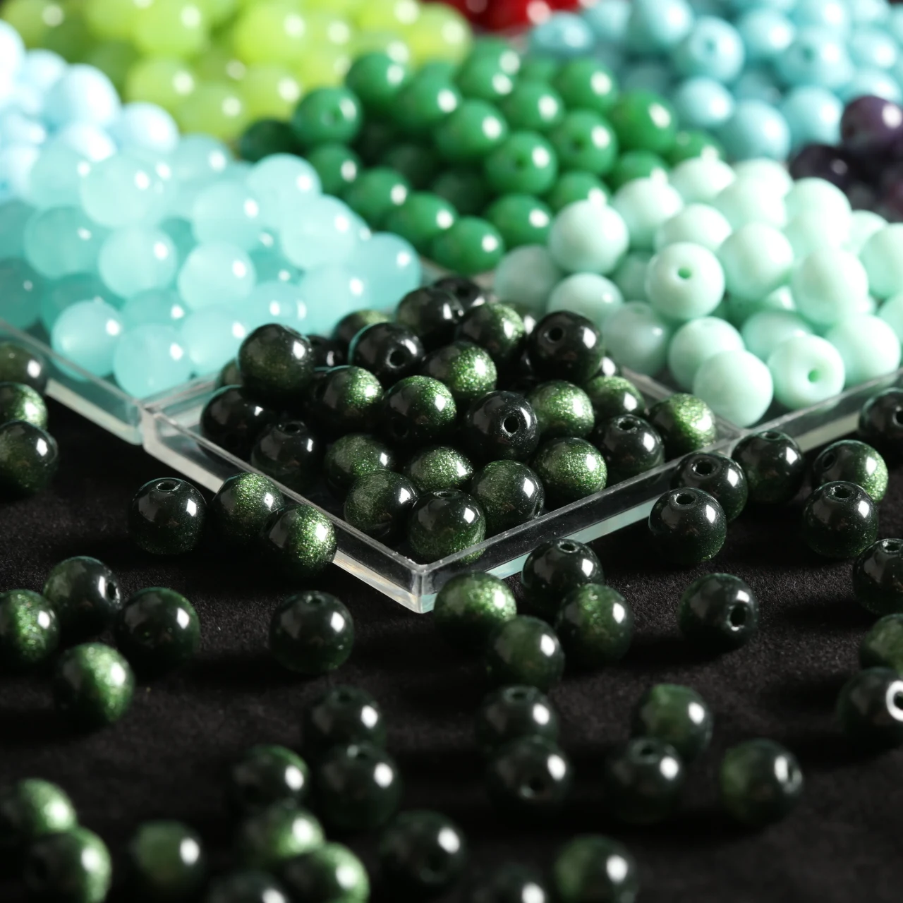 8mm Imitation Jade Round Glass Beads Multicolor Jelly Texture Loose Spacer Beads For DIY Handmade Jewelry Making