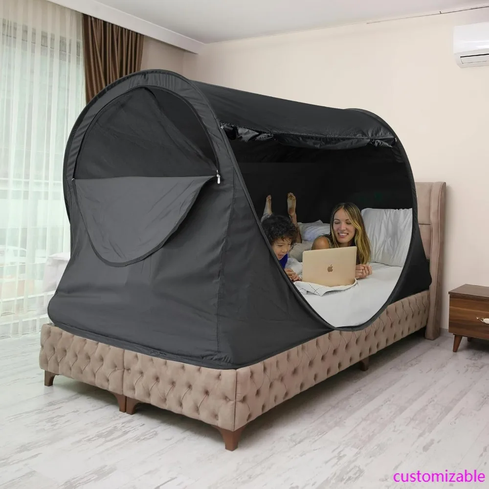 

Full Size Dream Privacy Sleep Tent with Pop-Up Frame and Breathable Curtains for Indoor Use