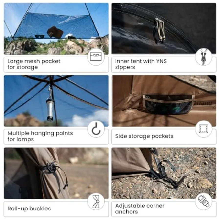 4 أشخاص خيمة التخييم 3 الموسم الأسرة المأوى سهلة الإعداد في الهواء الطلق الظهر مع 2000 مللي متر المطر الخارجي 5000 مللي متر أسفل وات #5