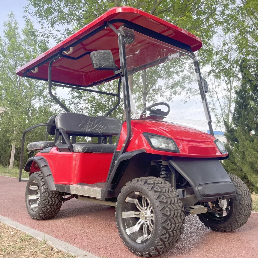 Low Price New 4 2+2 Seater Electric Golf Cart Foldable Rear Seat Built-In Storage Box Electric Bike Wholesale And Retail