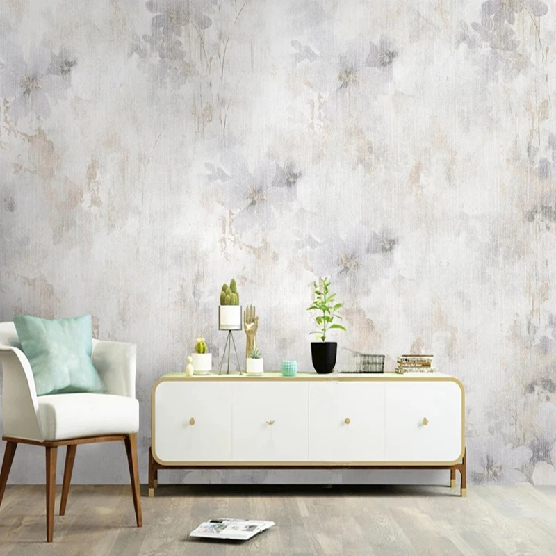 Custom Floral Wallpaper Murals Hand-Painted Nordic Style Botanical Prints for Modern TV Feature Walls Home Decor Wall Coverings