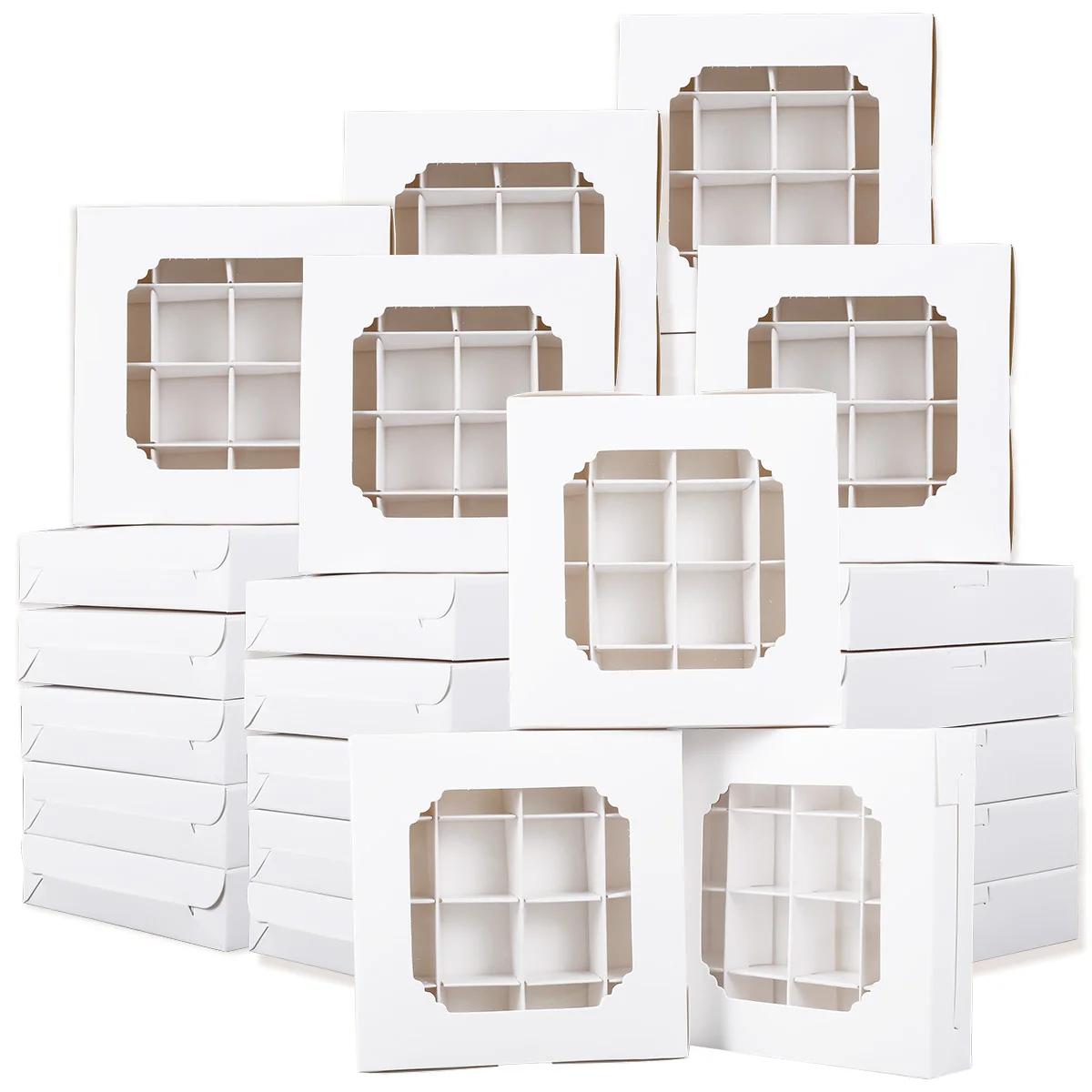 20pcs Empty White Pick and Mix Sweet Boxes with Inserts