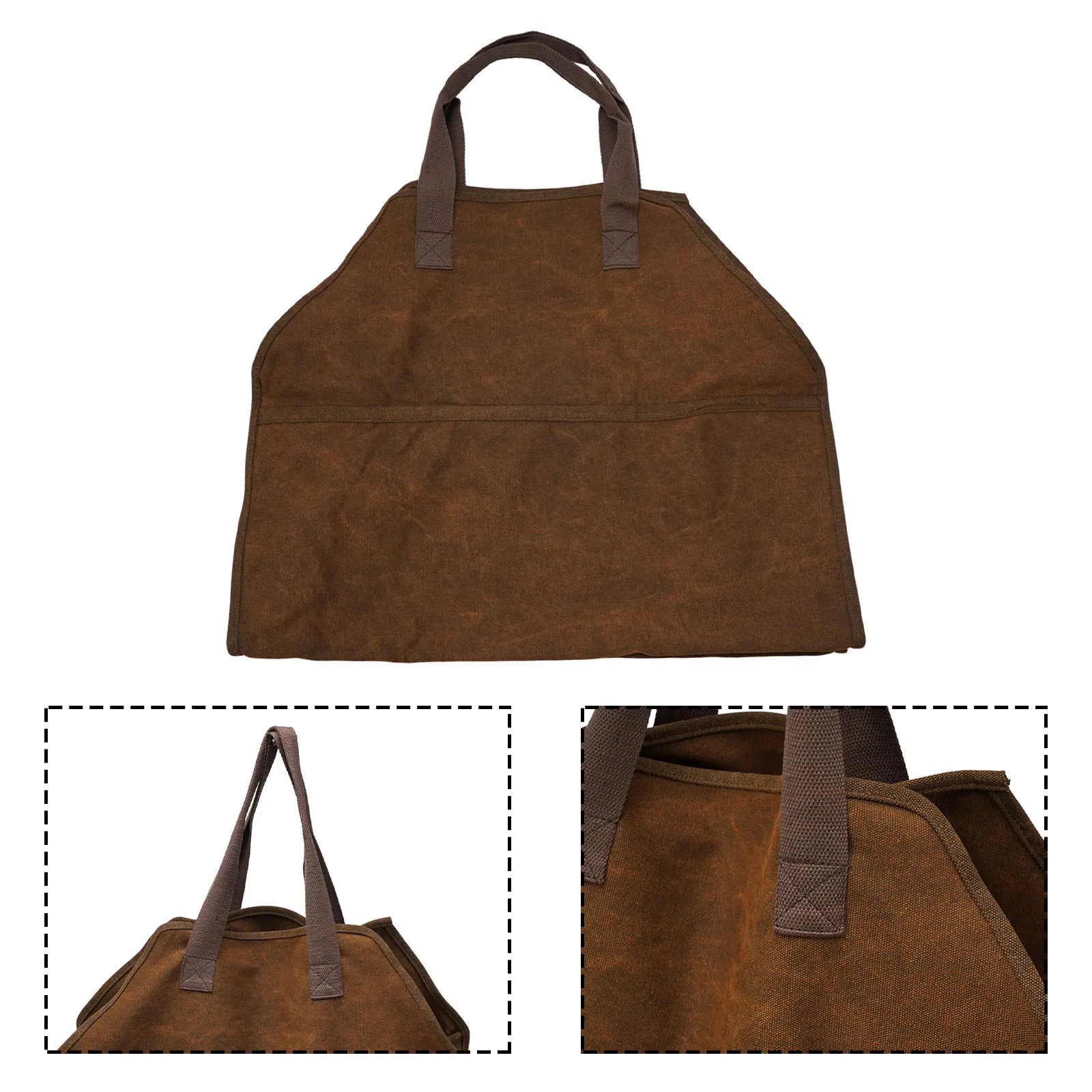 Canvas Firewood Bag Storage Solution for Fireplace and Camping Large Capacity for Efficient Firewood Transport