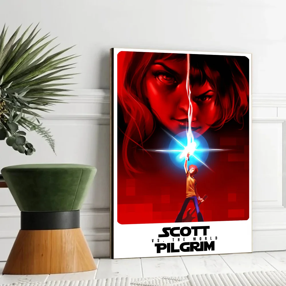 Movie Scott Pilgrim Vs. The World Poster Movie Sticky Posters Retro Kraft Paper Sticker DIY Room Bar Cafe Aesthetic Art Wall