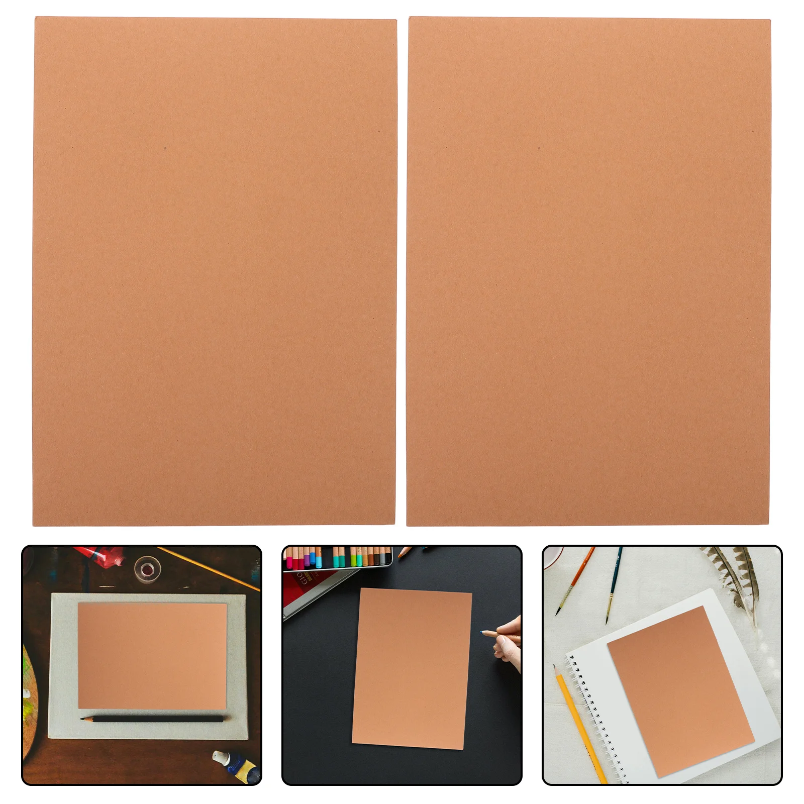 50pcs Drawing Craft A4 Thick Brown Sheets For Diy Scrapbooking Art Projects Gouache Crafting Supplies Card Making Paper