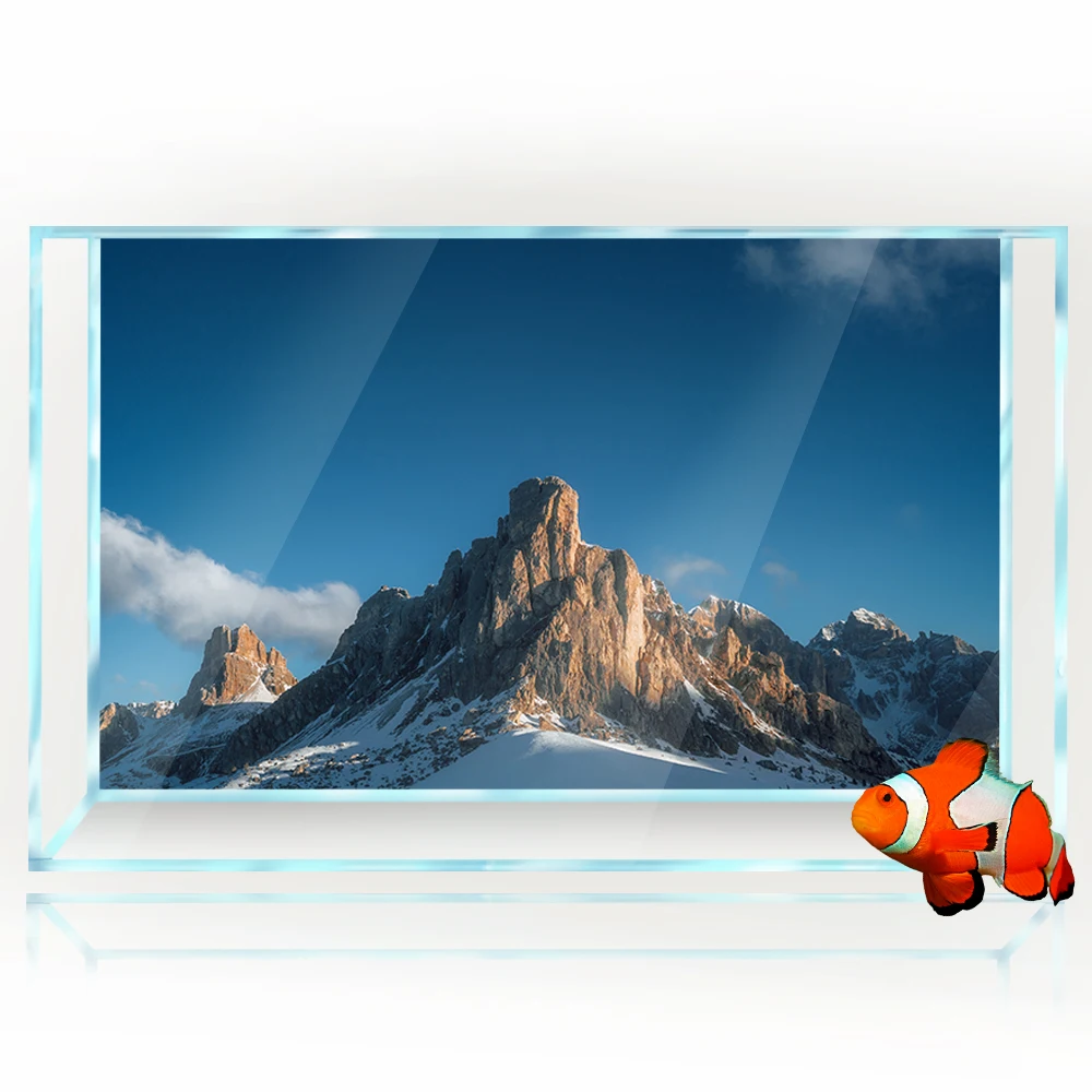 Aquarium Background 3D Snow Mountain Blue Sky HD Printing Wallpaper Fish Tank Reptile Habitat  Background Decorations