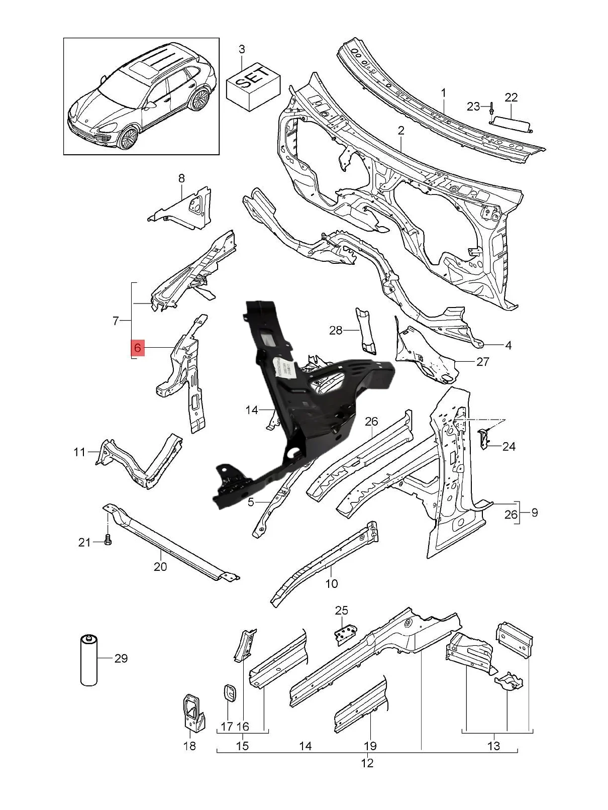 95850299100GRV 95850299200GRV Intercooler connection bracket for Porsche Cayenne 92A 2011